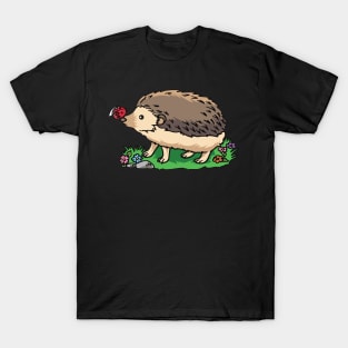 a cute hedgehog with a ladybug T-Shirt